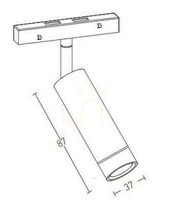 Spot magnetic 7W 3000k negru On/Off ZAMBELIS small 1