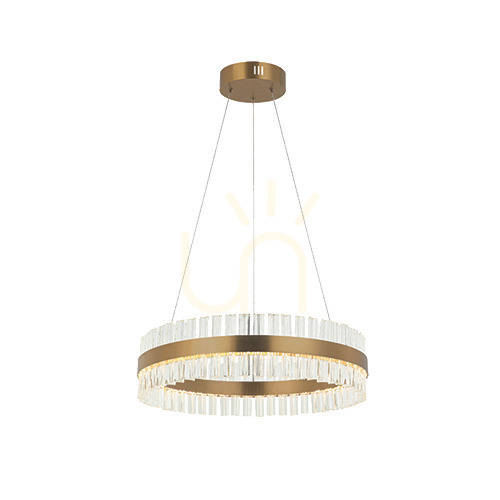 Verifica Pendul LED Zambelis 56W 3000K dimabil aur mat Ø60 cm sticlă transparentă