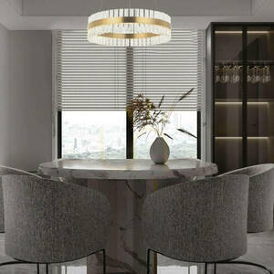 Pendul LED Zambelis aur mat 68W 3000K sticlă transparentă Ø80 cm small 0