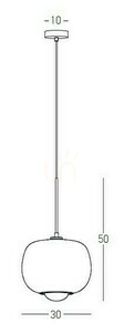 Pendul Zambelis G9 sticlă fumurie aur mat Ø30 cm small 2
