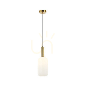 Lampă suspendată Zambelis aur mat, sticlă opală, E27, 15 cm small 1