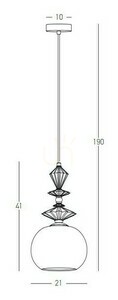 Pendul Zambelis alamă antică E27 metal ceramică sticlă opală 21 cm small 2