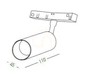 Spot magnetic 8W 3000k negru reglabil ZAMBELIS small 1
