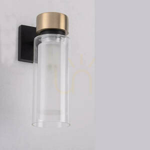 Lampă de perete E14 Sandy Black Antique Brass Ip44 ZAMBELIS small 0