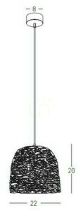 Lampă suspendată Zambelis negru nisipos din grâu împletit E27 22 cm small 2