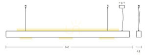 Pendul LED Zambelis up-down bronz auriu 54W 3000K aluminiu small 2