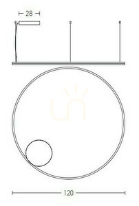 Pendul LED Zambelis 84W 3000K auriu mat, aluminiu și acrilic, Ø120 cm small 2