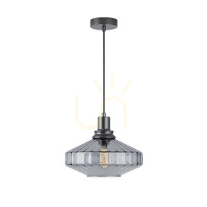 Pendul Zambelis E27 metal sticlă fumurie gri închis 28 cm IP20 small 1