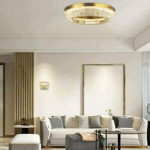 Plafon LED Zambelis 55W 3000K alamă antică metal cristal 80 cm small 0