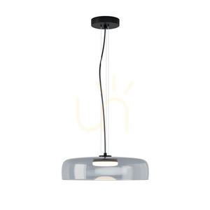 Pendul LED Zambelis negru mat metal sticlă fumurie 15W 3000K Ø42 cm small 1