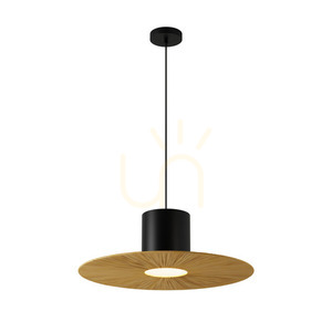 Lampă suspendată Zambelis E27 11W metal și hârtie negru-natural 18 cm small 1