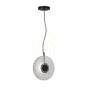 Pendant LED Zambelis 8W 3000K negru mat sticlă transparentă Ø28 cm small 1