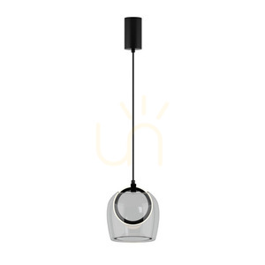 Pendul LED Zambelis negru mat sticlă transparentă 6W 3000K 20 cm small 1