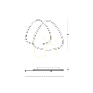 Plafonieră LED Zambelis 23092 alb mat, 49 × 39 cm, 36 W, 3000 K small 2