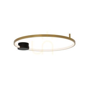 Plafonieră LED Zambelis 24W 3000K negru mat cu inel auriu, 64 cm small 1