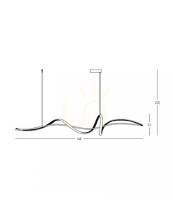 Pendul LED Zambelis 23109, negru mat, 140 cm, 27 W, 3000 K small 2