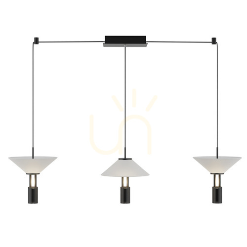 Verifica Lustră LED Zambelis 23202 neagră, sticlă opal, 120 cm, 28 W 3000 K