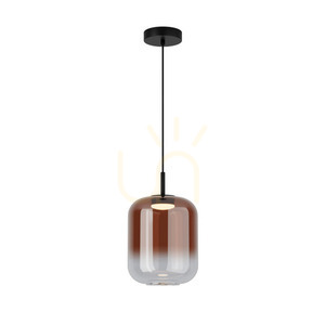 Pendul LED Zambelis 12W 3000K negru-cupru sticlă opal 23 cm small 1