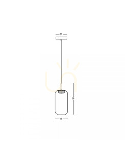 Pendul LED Zambelis 23217, negru mat și sticlă fumurie, 15 cm, 3000 K small 2