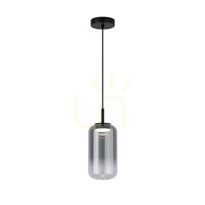 Pendul LED Zambelis 12W 3000K sticlă fumurie neagră 15 cm small 1