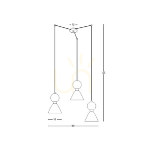 Lampă suspendată Zambelis 23249, 3×E14, marmură neagră și alamă, 80 cm small 4