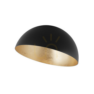 Plafonieră Zambelis E27 40W metal negru-auriu frunză 50 cm small 1