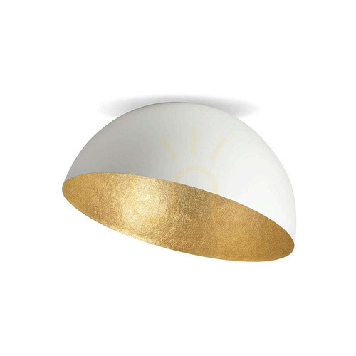 Verifica Plafonieră Zambelis E27 40W metal alb mat frunză aurie 50 cm