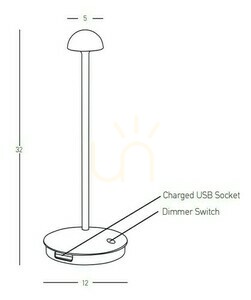 Lumină de masă portabilă în aer liber LED 2W negru ZAMBELIS small 2