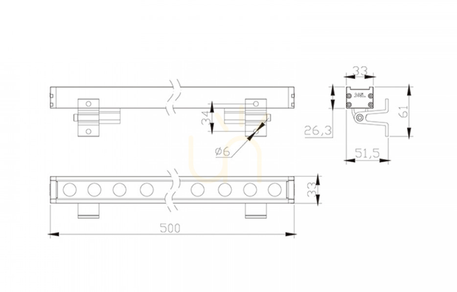 previzualizare Corp de iluminat pentru fațade cu LED de exterior tip wall washer 12x1w 24V 4000k IP66 gri ZAMBELIS Corp de iluminat pentru fațade cu LED de exterior tip wall washer 12x1w 24V 4000k IP66 gri ZAMBELIS