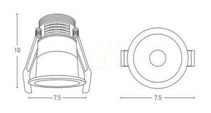 Spot LED Downlight 15W alb -negru ZAMBELIS small 1