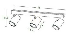 Plafon Spot mobil 3xgu10 Negru ZAMBELIS small 2