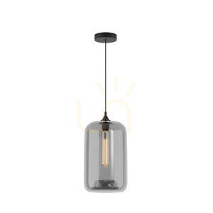 Pendul sticlă gri fumuriu Zambelis E27 1 bec 19 cm small 1