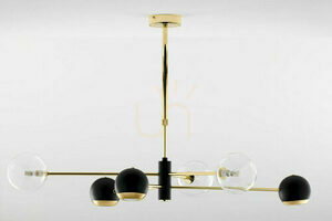 Candelabru Jupiter MOKA 1967 auriu-negru, sticlă transparentă, 3xG9 3xGU10 small 2