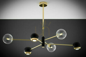 Candelabru Jupiter MOKA 1967 auriu-negru, sticlă transparentă, 3xG9 3xGU10 small 4