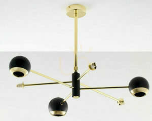 Candelabru Jupiter MOKA 1967 auriu-negru, sticlă transparentă, 3xG9 3xGU10 small 5
