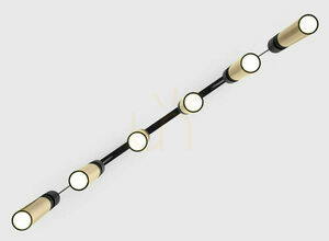 Lampă suspendată ALAS 2008 auriu-negru 6xGU10 90 cm Jupiter small 6