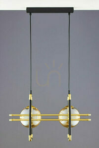 Lampă suspendată JUPITER FIORI 2026, aurie și neagră, 2 × G9 small 13