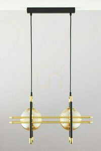 Lampă suspendată JUPITER FIORI 2026, aurie și neagră, 2 × G9 small 4