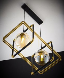 Lampă suspendată JUPITER FIORI 2026, aurie și neagră, 2 × G9 small 5