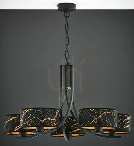 Candelabru ARTHUR negru 5xE27/15W small 2