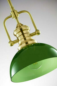 Lampă suspendată Jupiter PLATINO 2073, verde și finisaj de alamă periată, 1×E27 small 10