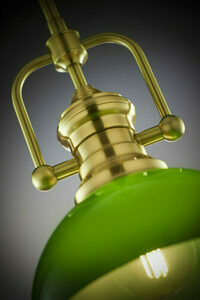 Lampă suspendată Jupiter PLATINO 2073, verde și finisaj de alamă periată, 1×E27 small 5
