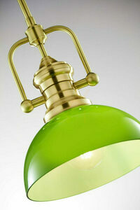 Lampă suspendată Jupiter PLATINO 2073, verde și finisaj de alamă periată, 1×E27 small 9
