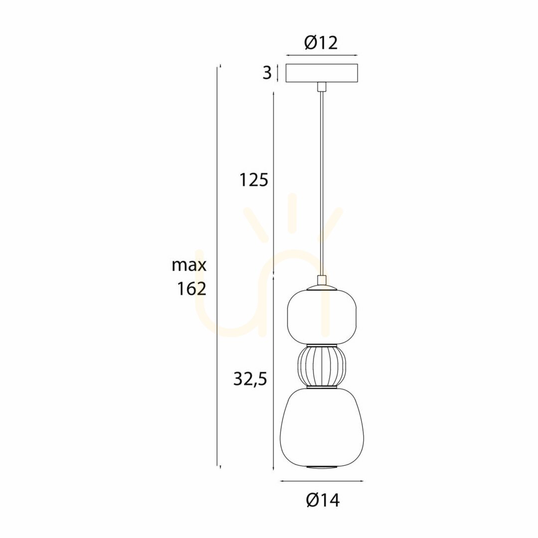 Lampă suspendată LED Max Light Modern P0628 negru opal 13W 14 cm