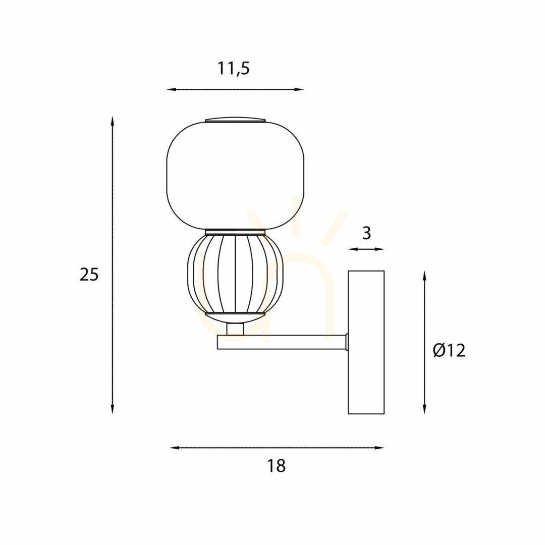 Aplică perete LED Max Light Modern W0399 negru 5W 3000K 406 lm
