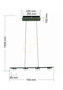 Pendul Aviano CASSIS cu 4 surse de lumină, crom negru LED 7066-502 small 4