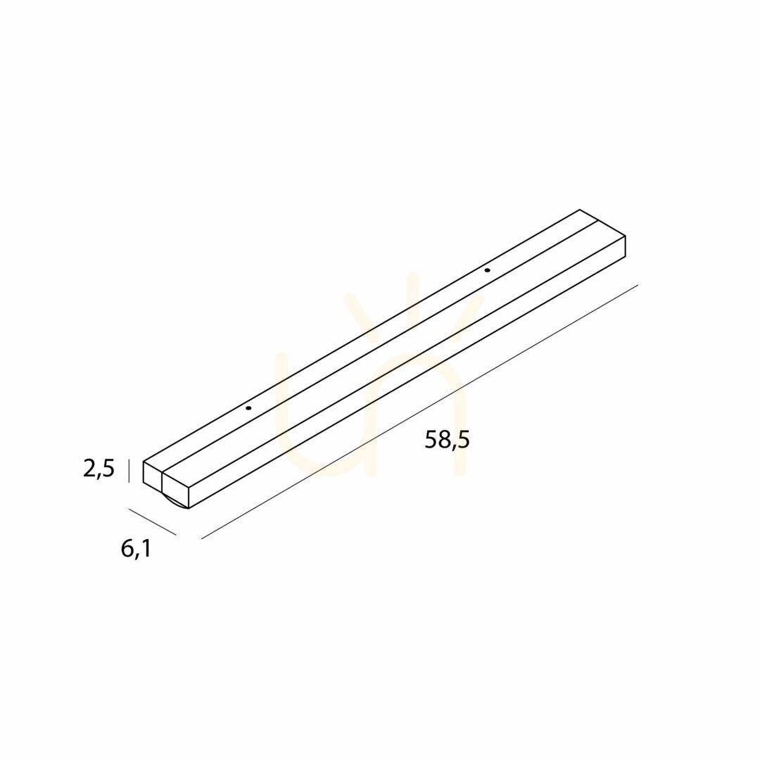 Aplica LED de perete Max Light Trio 7W 4000K IP44 negru 58,5 cm W0407D