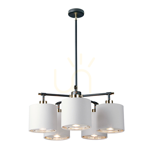Verifica Candelabru Balance - 5 surse de lumină - negru / nichel lustruit Elstead