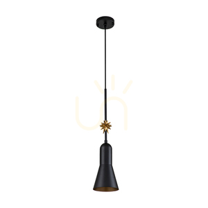 Pendul mic Elstead Etoile ETOILE-P-S-MB, negru mat cu decor din foiță aurie small 6