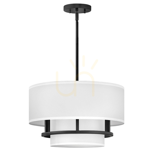 Verifica Pendul / plafonieră semi-aplicată Graham - 3 surse de lumină E14 - negru Elstead